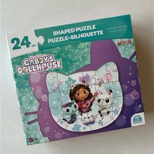 4/$25 - NWT Gabby’s Dollhouse‎ Cat Shaped 24 pc Puzzle